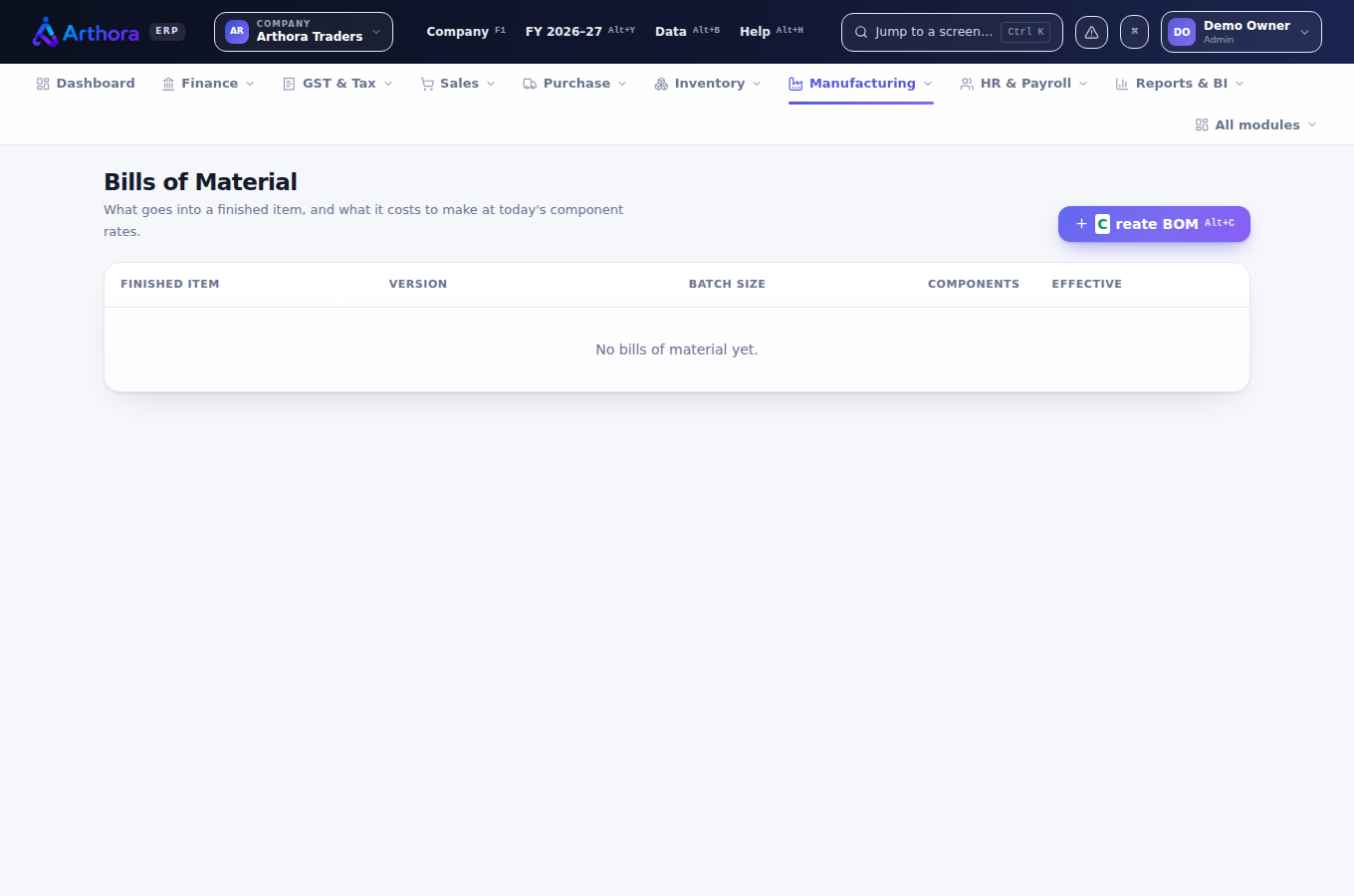 Bills of material